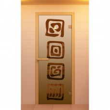 Дверь для сауны, серия "Оазис", стекло бронза